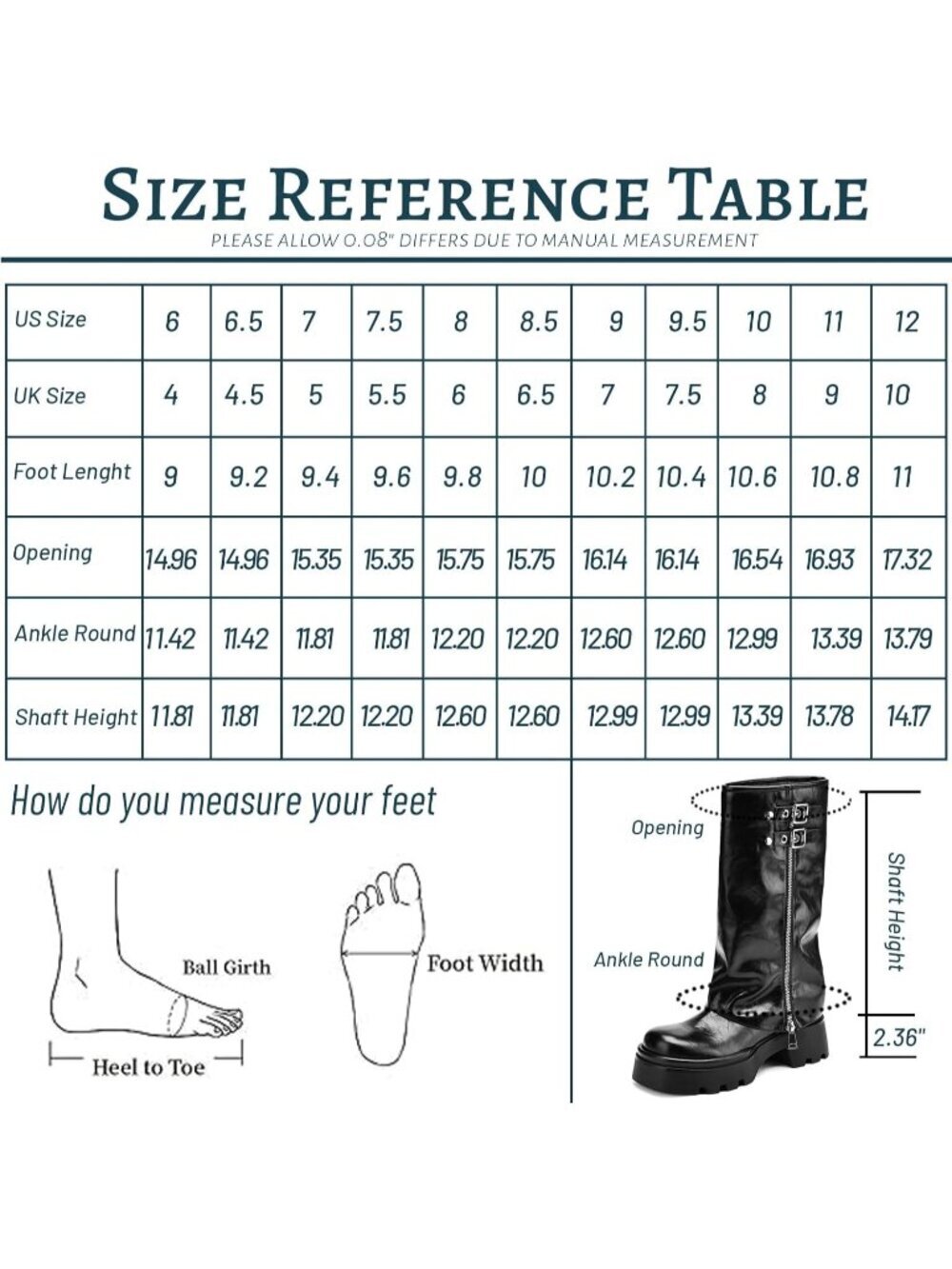 Women's White Faux Leather Knee High Moto Boots Wide Calf Platform Buckle Boots - Picture 6 of 6